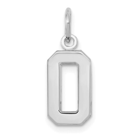 Kazi Luxury 14k White Gold Small Polished Number 0 Charm